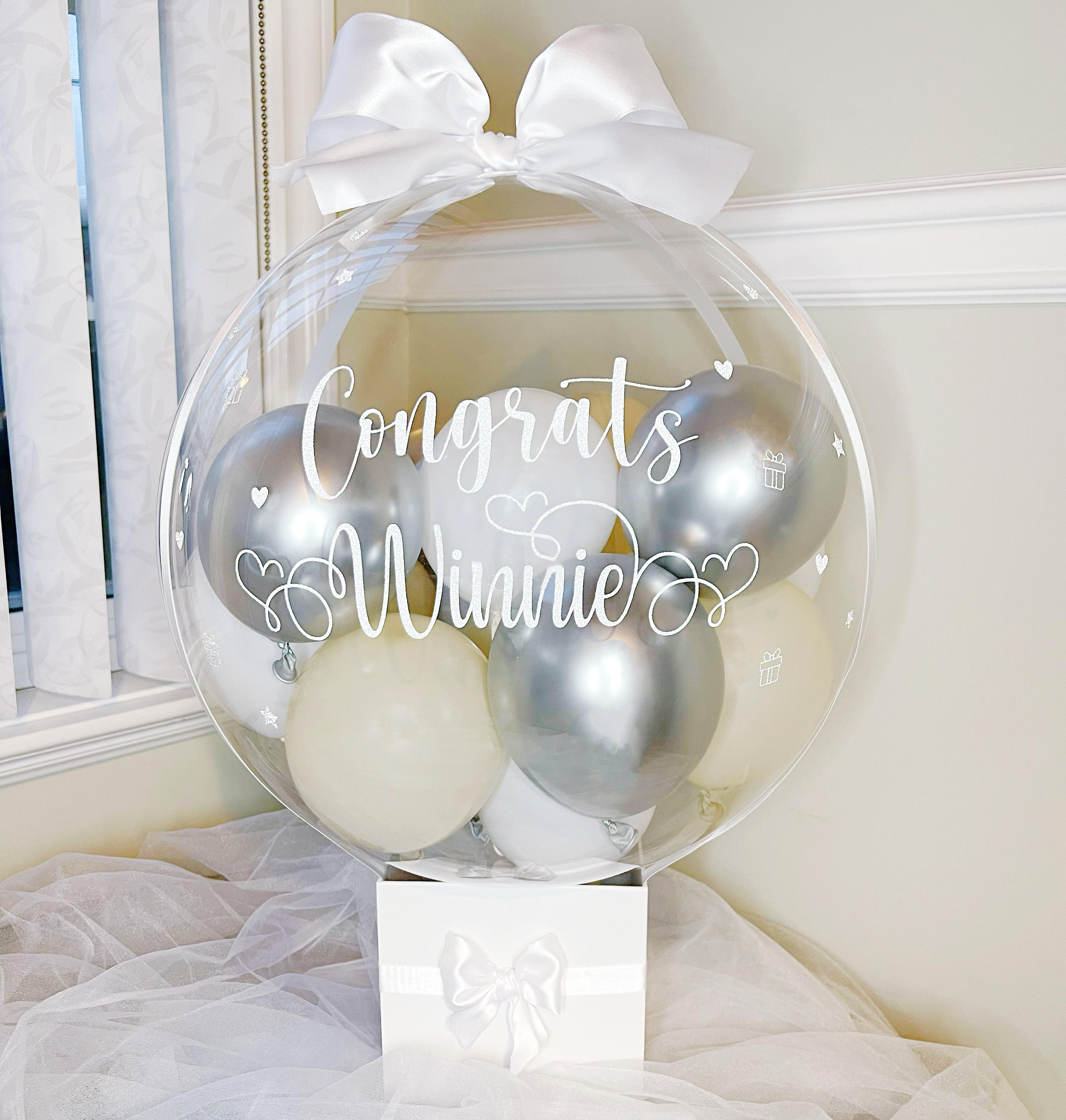 Bubble Balloon Box - White | Happy Gifting Vancouver